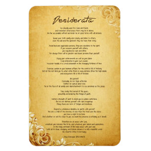 Desiderata "Desired Things" on Vintage Parchment Magnet