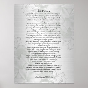 Desiderata "desired things" poster