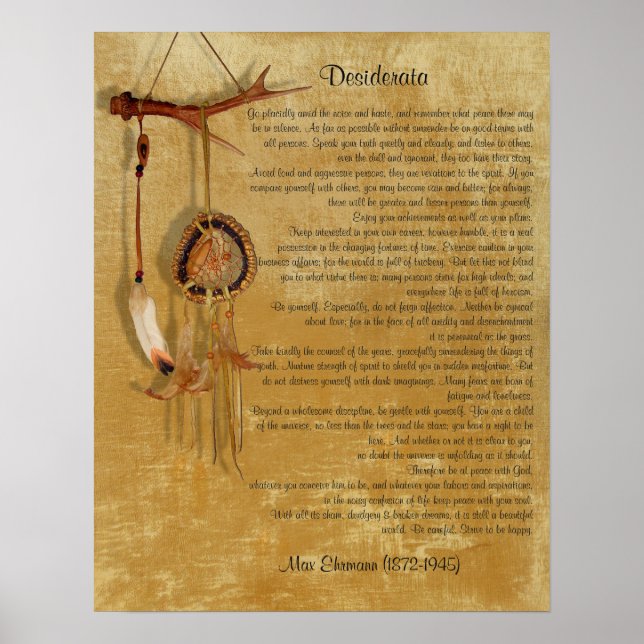 Desiderata "desired things", prose dreamcatcher poster (Front)