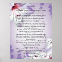 Desiderata "desired things", prose floral