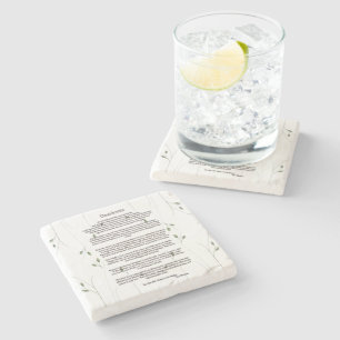 Desiderata Green Fern Leaf Stone Coaster