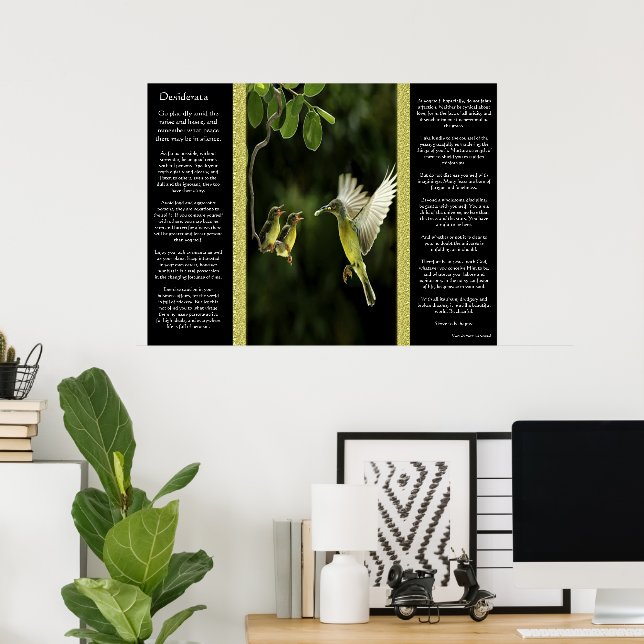 Desiderata Hummingbird Family Poster (Home Office)