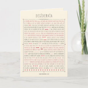 Desiderata Inspirational Poem Card