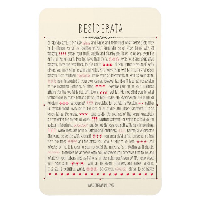 Desiderata Inspirational Poem Magnet (Vertical)