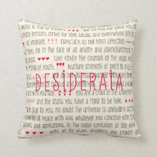 Desiderata Inspirational Poem Throw Pillow