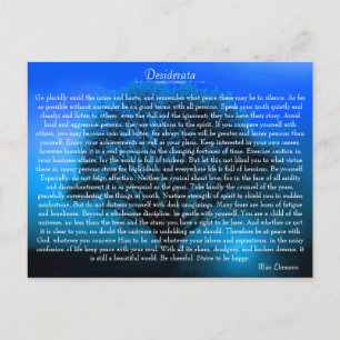 Desiderata Inspirational Poem with Mystical Tree Postcard