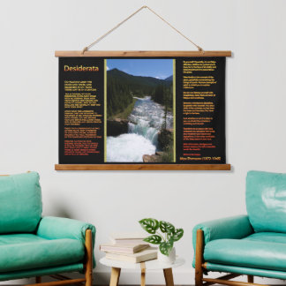 DESIDERATA Mountain waterfalls valley stream Hanging Tapestry