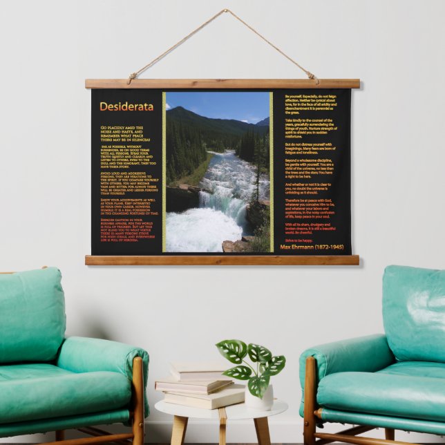 DESIDERATA Mountain waterfalls valley stream  Hanging Tapestry (Living Room)