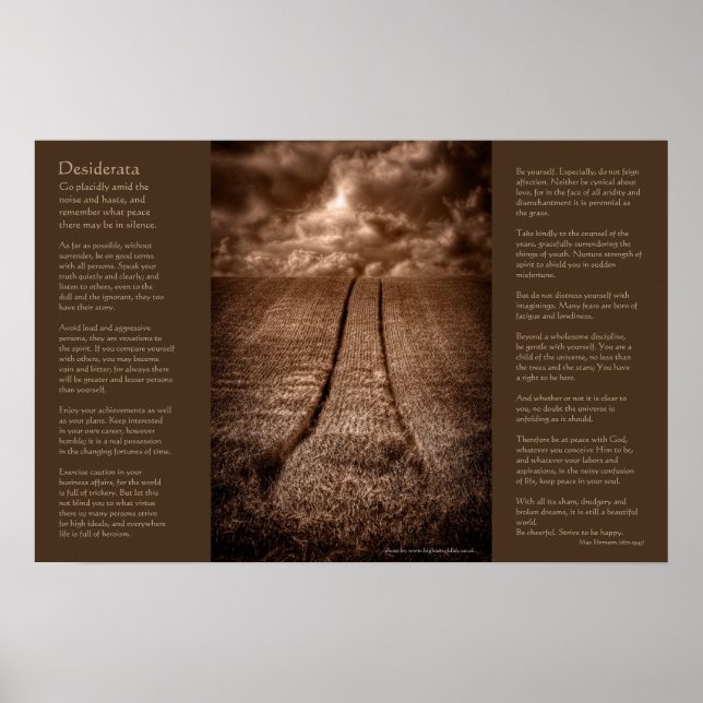 Desiderata on Been and Gone in Sepia Poster (Front)