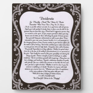 Desiderata on Blackboard Chalk Board Plaque