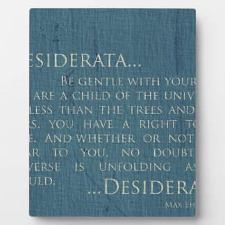 Desiderata On Canvas Plaque