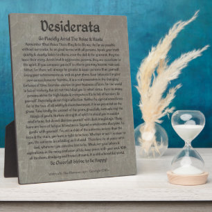 Desiderata on Grey Marble Plaque