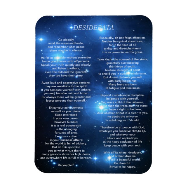 Desiderata on Pleiades Galaxy Magnet (Vertical)