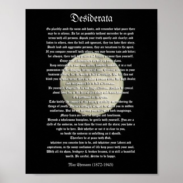Desiderata on the full moon poster (Front)