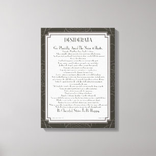 DESIDERATA Poem by Max Ehrmann Canvas Print