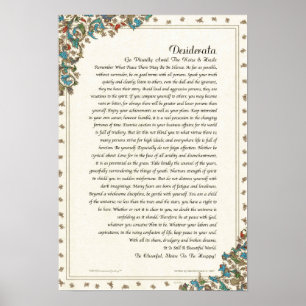 Desiderata Poem by Max Ehrmann Floral Medici Poster
