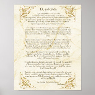 Desiderata Poem by Max Ehrmann Poster