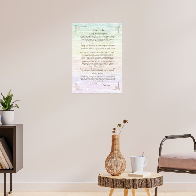 Desiderata Poem by Max Ehrmann Poster (Living Room 3)