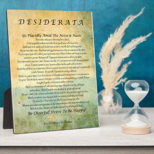Desiderata Poem by Max Ehrmann Watercolor Forest Plaque