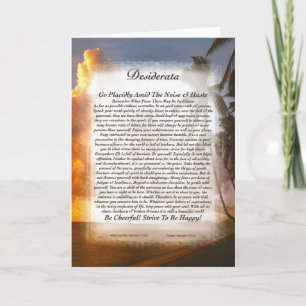 DESIDERATA Poem Card Max Ehrmann-Tropical Sunset