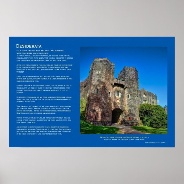 Desiderata Poem - English Castle Entrance Poster (Front)