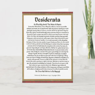 DESIDERATA Poem Max Ehrmann-Medieval Calligraphy Card