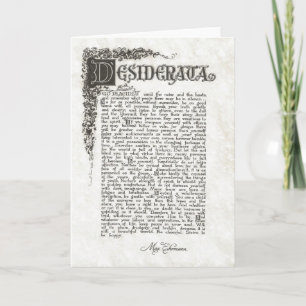 DESIDERATA Poem=Max Ehrmann=Parchment Collection Holiday Card