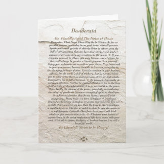 DESIDERATA Poem on Moonstone Holiday Card