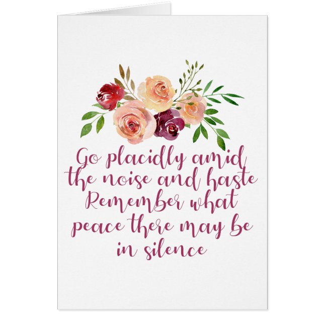 Desiderata Poem Peaceful Meditation Card (Front)