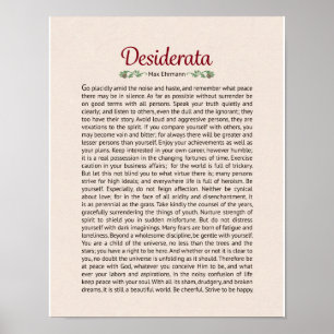Desiderata Poem Poster Print