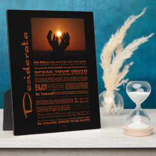 Desiderata Poem Praying At Sunsent Plaque