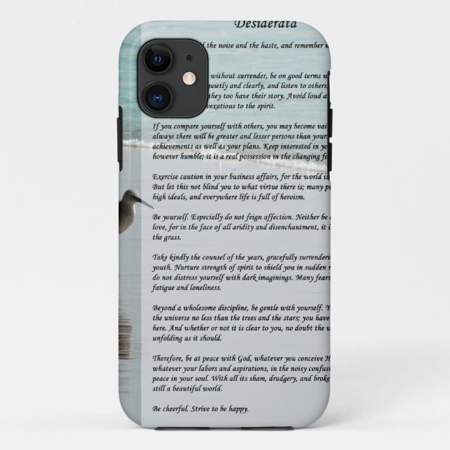 Desiderata Poem - Seagull on the Beach Scene Case-Mate iPhone Case (Back)