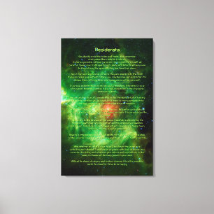 Desiderata Poem - Wreath Nebula, Milky Way Canvas Print