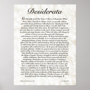 DESIDERATA Poster by Max Ehrmann MANY SIZES