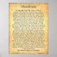 DESIDERATA Poster de Max Ehrmann=16x20 Fossil