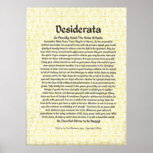 DESIDERATA Poster par Max Ehrmann DE NOMBREUSES TA