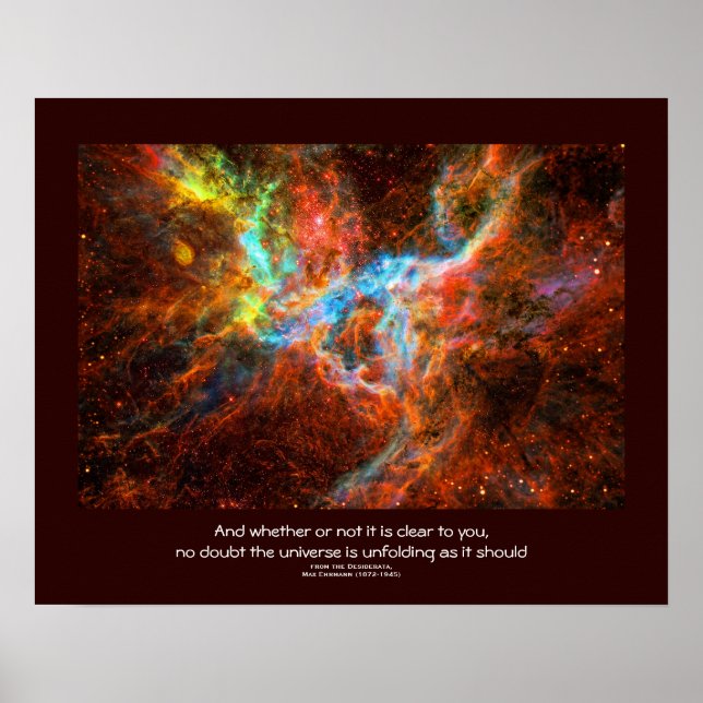 Desiderata quote - Tarantula Nebula star formation Poster (Front)