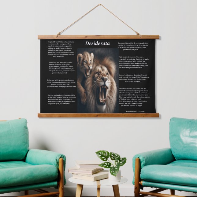 Desiderata: Tenderness Amidst Power Hanging Tapestry (Living Room)