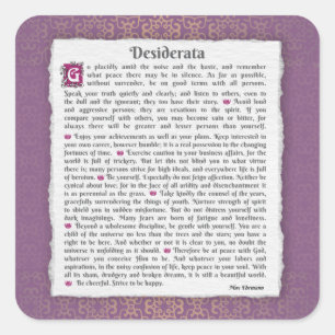 Desiderata - Things desired  Square Sticker