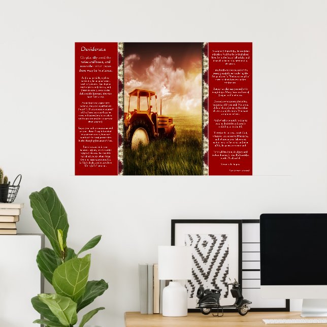 Desiderata Tractor Plowing Posters (Home Office)