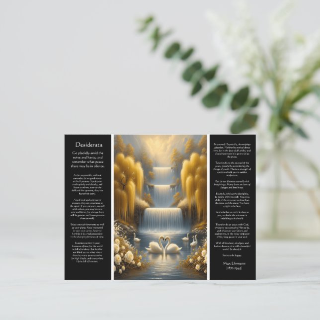 Desiderata Waterfall: Golden Valley, Heartfelt  Postcard (Standing Front)
