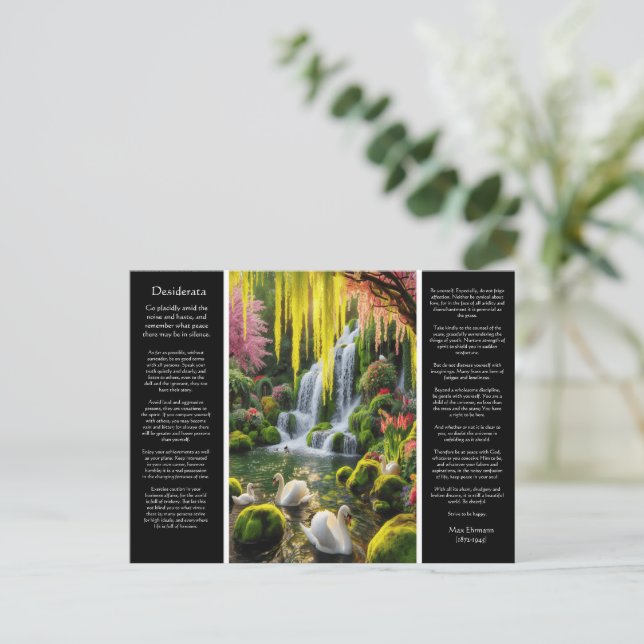 Desiderata Waterfall: Pool's Bloom, Gentle Breeze Postcard (Standing Front)