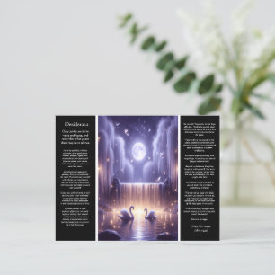 Desiderata Waterfall: Tranquil Swan Glow Postcard