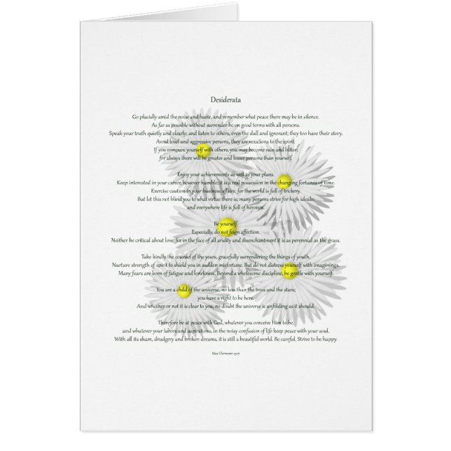 Desiderata with Daisies (Front)