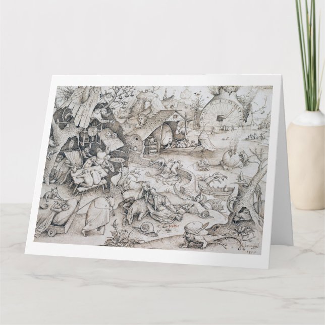 Desidia (Sloth), Pieter Bruegel Card (Front)