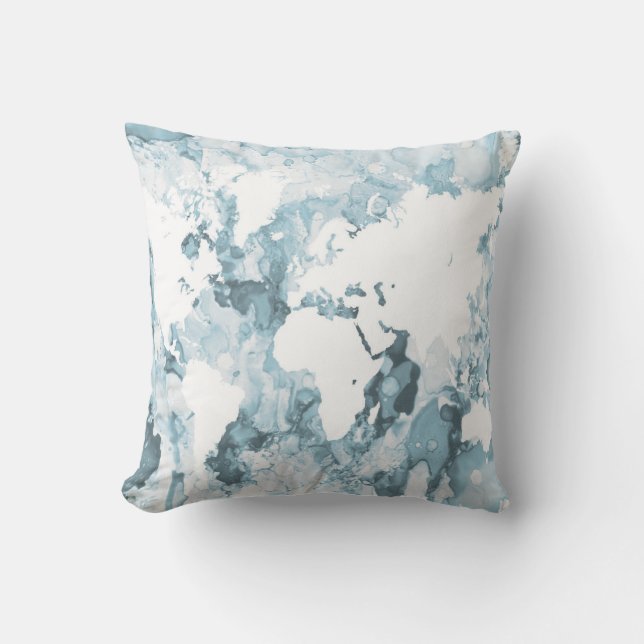 Design 103 world map throw pillow (Front)