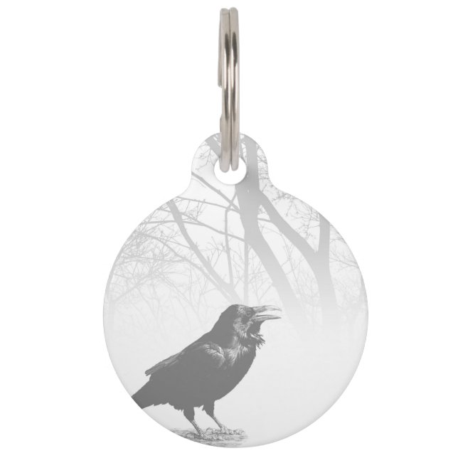 Design 12 Crow Raven Pet Tag (Front)