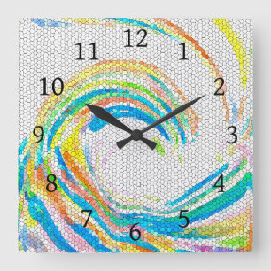 Design 35 Mosaic wave Square Wall Clock