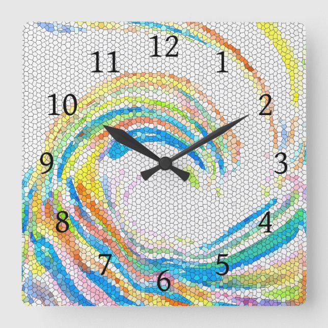 Design 35 Mosaic wave Square Wall Clock (Front)