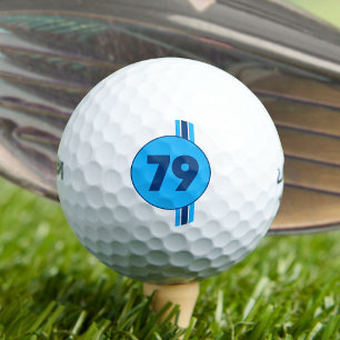 Design 79 in blue on turquoise with stripes golf balls
